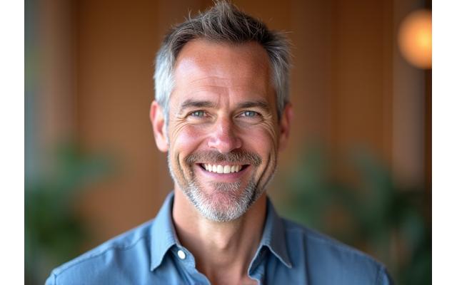 Smiling portrait of Mark Johnson, Vital Thread Wellness health coach.