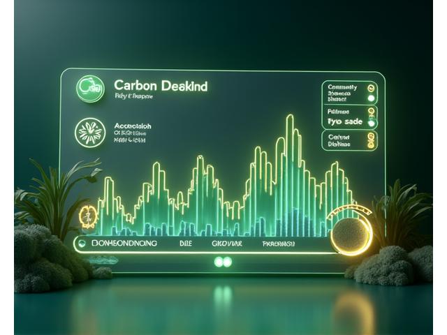 An abstract, stylized dashboard with glowing charts and graphs, depicting environmental metrics like CO2 reduction and plastic saved, in a fresh, clean digital aesthetic.