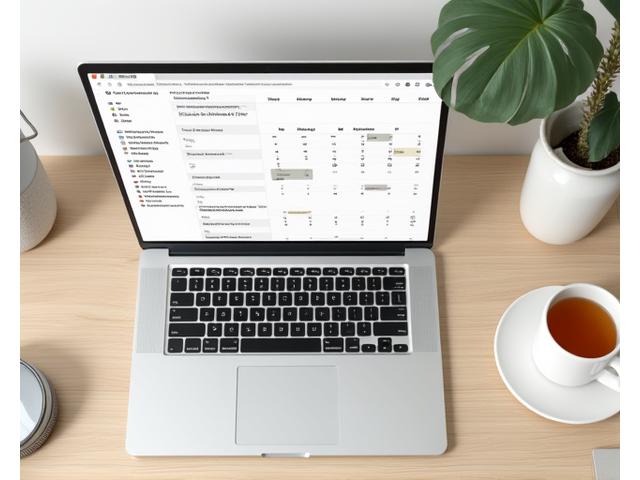 Laptop with a wellness workshop calendar displayed, showing dates and topics such as 'Gut Health Fundamentals' and 'Mindful Living'.